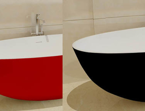 Black-white-stone-resin-bathtub