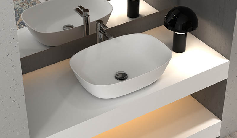 oval solid surface bathroom sink floence 