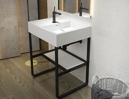 Do you like these stylish, solid surface basin and bathroom vanity combos?